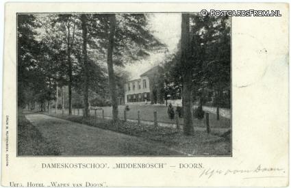 ansichtkaart: Doorn, Dameskostschool 'Middenbosch'