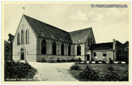 ansichtkaart: Nunspeet, Geref. Kerk