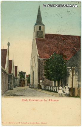 ansichtkaart: Driehuizen, Kerk
