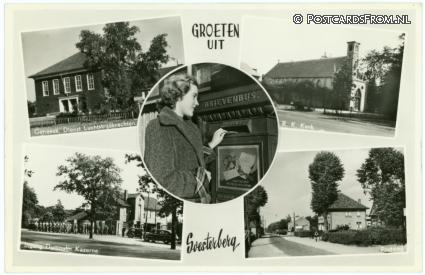 ansichtkaart: Soesterberg, Geneesk. Dienst - Dumoulin Kazerne - R.K. Kerk - Postweg