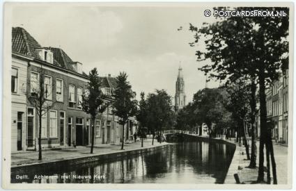 ansichtkaart: Delft, Achterom met Nieuwe Kerk