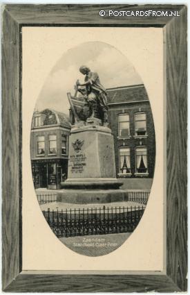 ansichtkaart: Zaandam, Standbeeld Czaar Peter
