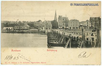 ansichtkaart: Arnhem, Schipbrug