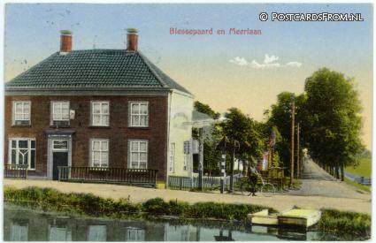 ansichtkaart: Stompwijk, Blessepaard en Meerlaan. Cafe Esveld
