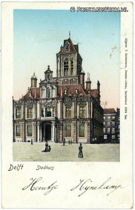 ansichtkaart: Delft, Stadhuis