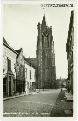 ansichtkaart: Gorinchem, Kruisstraat en St. Janstoren