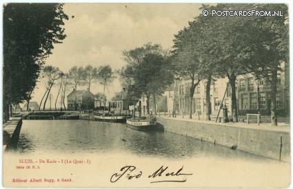 ansichtkaart: Sluis, De Kade - I. Le Quai - I
