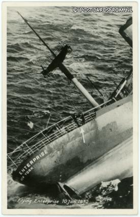 ansichtkaart: --, Flying Enterprise 10 Jan. 1952