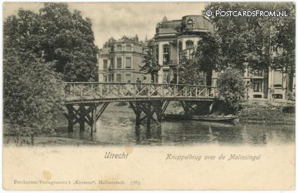 ansichtkaart: Utrecht, Knuppelbrug over de Maliesingel