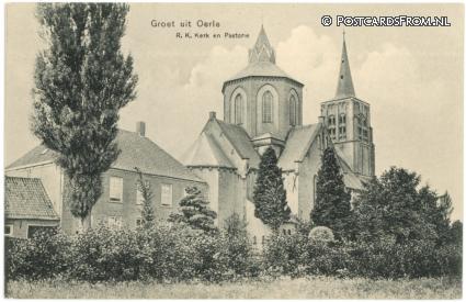 ansichtkaart: Oerle, R.K. Kerk en Pastorie