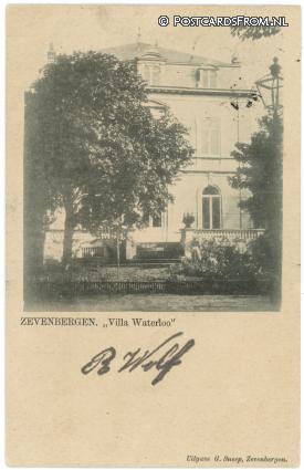 ansichtkaart: Zevenbergen, Villa Waterloo