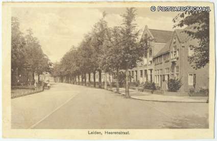 ansichtkaart: Leiden, Heerenstraat