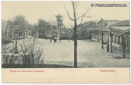 ansichtkaart: Leeuwarden, Stationsweg