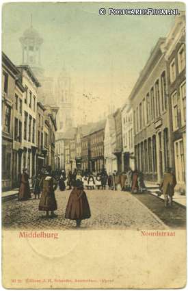 ansichtkaart: Middelburg, Noordstraat