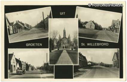 ansichtkaart: Sint Willebrord, Groeten uit