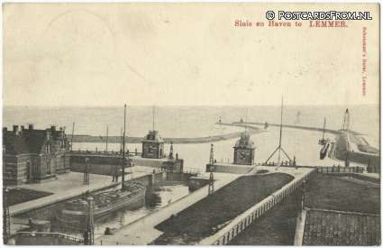ansichtkaart: Lemmer, Sluis en Haven