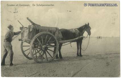 ansichtkaart: Zandvoort, De Schelpenvisscher