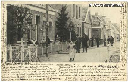 ansichtkaart: Appingedam, Stationstraat