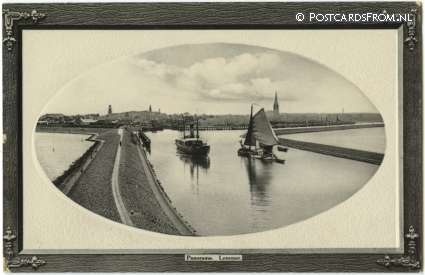 ansichtkaart: Lemmer, Panorama. Haven