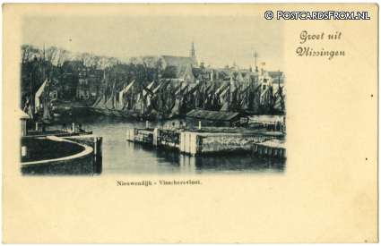 ansichtkaart: Vlissingen, Nieuwendijk - Visschersvloot