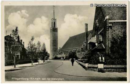 ansichtkaart: Hillegersberg, R.K. Kerk aan het Statenplein