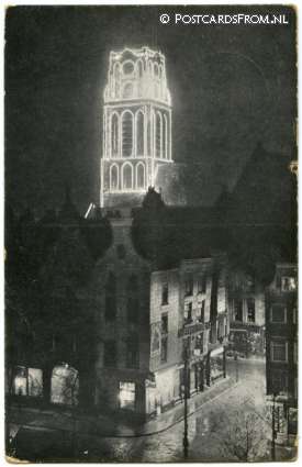 ansichtkaart: Rotterdam, De Groote Kerk. Onafhankelijkheidsfeest 17 November 1913