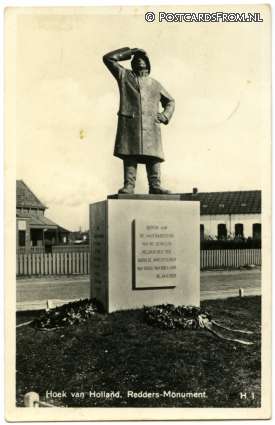 ansichtkaart: Hoek van Holland, Redders-Monument