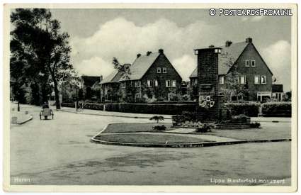ansichtkaart: Haren GN, Lippe Biesterveld monument