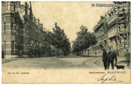 ansichtkaart: Maastricht, Stationstraat