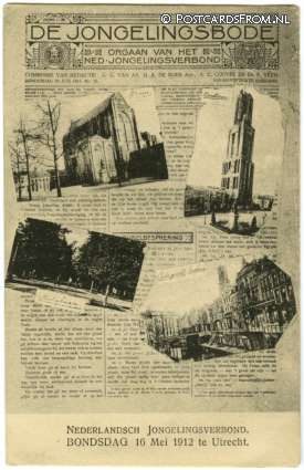 ansichtkaart: Amersfoort, De Jongelingsbode. Bondsdag 16 Mei 1912 te Utrecht