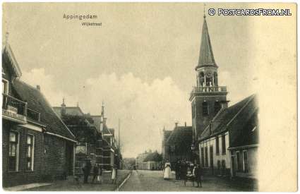 ansichtkaart: Appingedam, Wijkstraat. Cafe B. Luursema