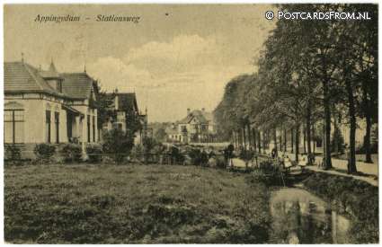 ansichtkaart: Appingedam, Stationsweg
