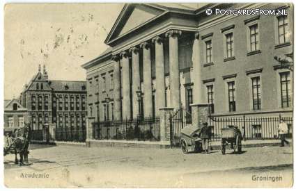 ansichtkaart: Groningen, Academie