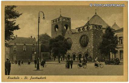 ansichtkaart: Enschede, St. Jacobuskerk