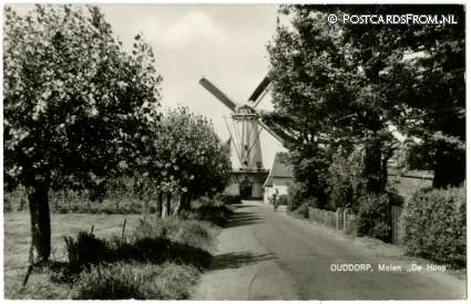 ansichtkaart: Ouddorp, Molen 'De Hoop'