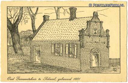 ansichtkaart: Schoorl, Oud Gemeentehuis, gebouwd 1601