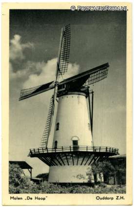 ansichtkaart: Ouddorp, Molen 'De Hoop'