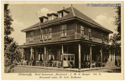 ansichtkaart: Oisterwijk, Hotel Rest. 'Boschrand'. J.M.G. Rompel