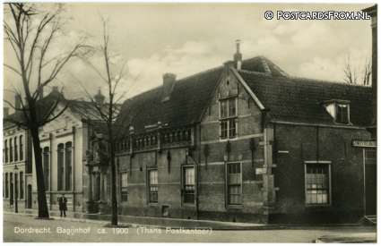 ansichtkaart: Dordrecht, Bagijnhof ca. 1900. Thans Postkantoor