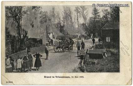 ansichtkaart: Vriezenveen, Brand, 16 Mei 1905