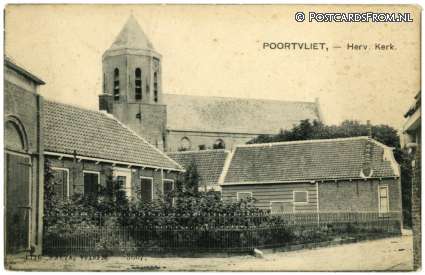 ansichtkaart: Poortvliet, Herv. Kerk