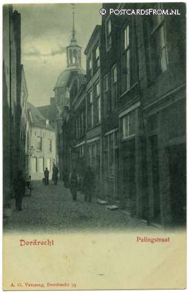 ansichtkaart: Dordrecht, Palingstraat