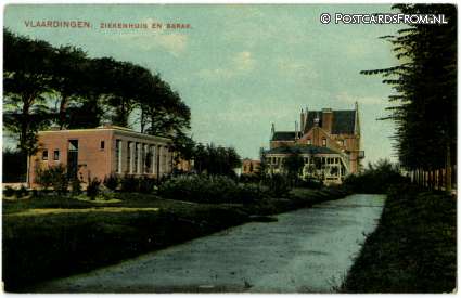 ansichtkaart: Vlaardingen, Ziekenhuis en Barak