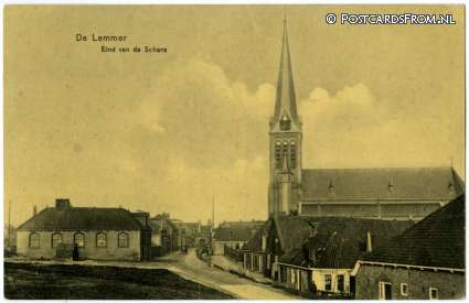 ansichtkaart: Lemmer, Eind van de Schans