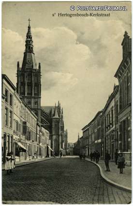 ansichtkaart: 's-Hertogenbosch, Kerkstraat