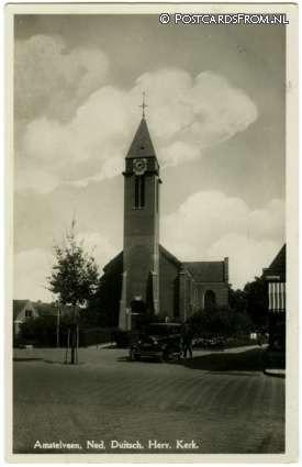 ansichtkaart: Amstelveen, Ned. Duitsch. Herv. Kerk