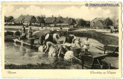 ansichtkaart: Rijssen, Waschdag op Wiejert