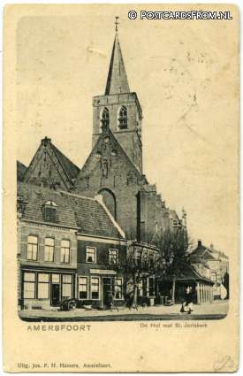 Amersfoort, De Hof met St. Joriskerk ansichtkaart: Amersfoort, De Hof met St. Joriskerk