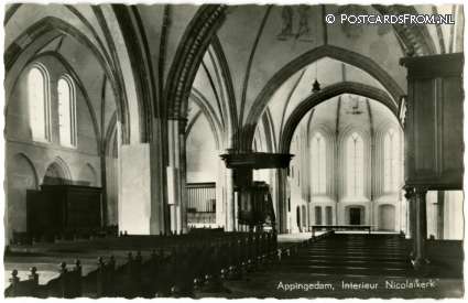 Appingedam, Interieur Nicolaikerk ansichtkaart: Appingedam, Interieur Nicolaikerk