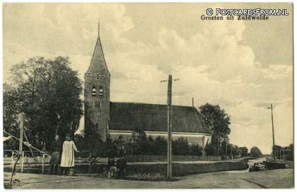 ansichtkaart: Zuidwolde GN, Groeten uit. Kerk